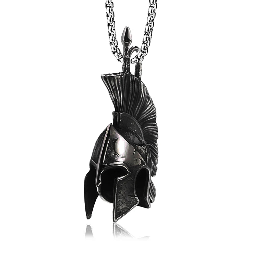 Spartan Helmet Steel Pendant Retro Warrior