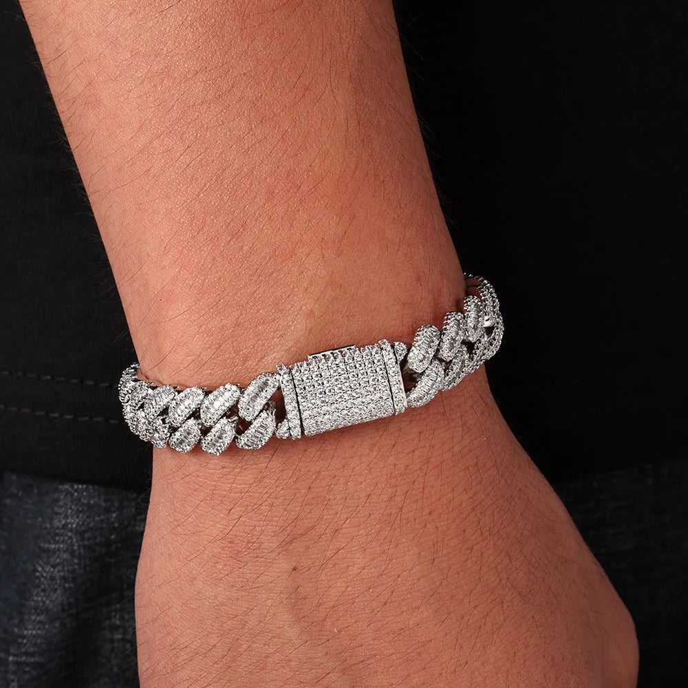 Iced Out Cuban Chain Necklace Stainless Steel 12MM