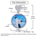 Gold Heart Photo Pendant Necklace 18K Iced Out