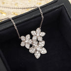 Mini 2022 Brand Pure 925 Sterling Silver Jewelry Women Cherry Flower Diamond Pendant Necklace Lovely Design Fine Luxury