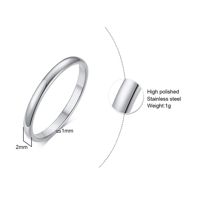 Basic Rings for Men,2/4/6/8/10mm Width Plain Dome High Polished Stainless Steel Wedding Band Promise Ring,Comfort Fit US Size