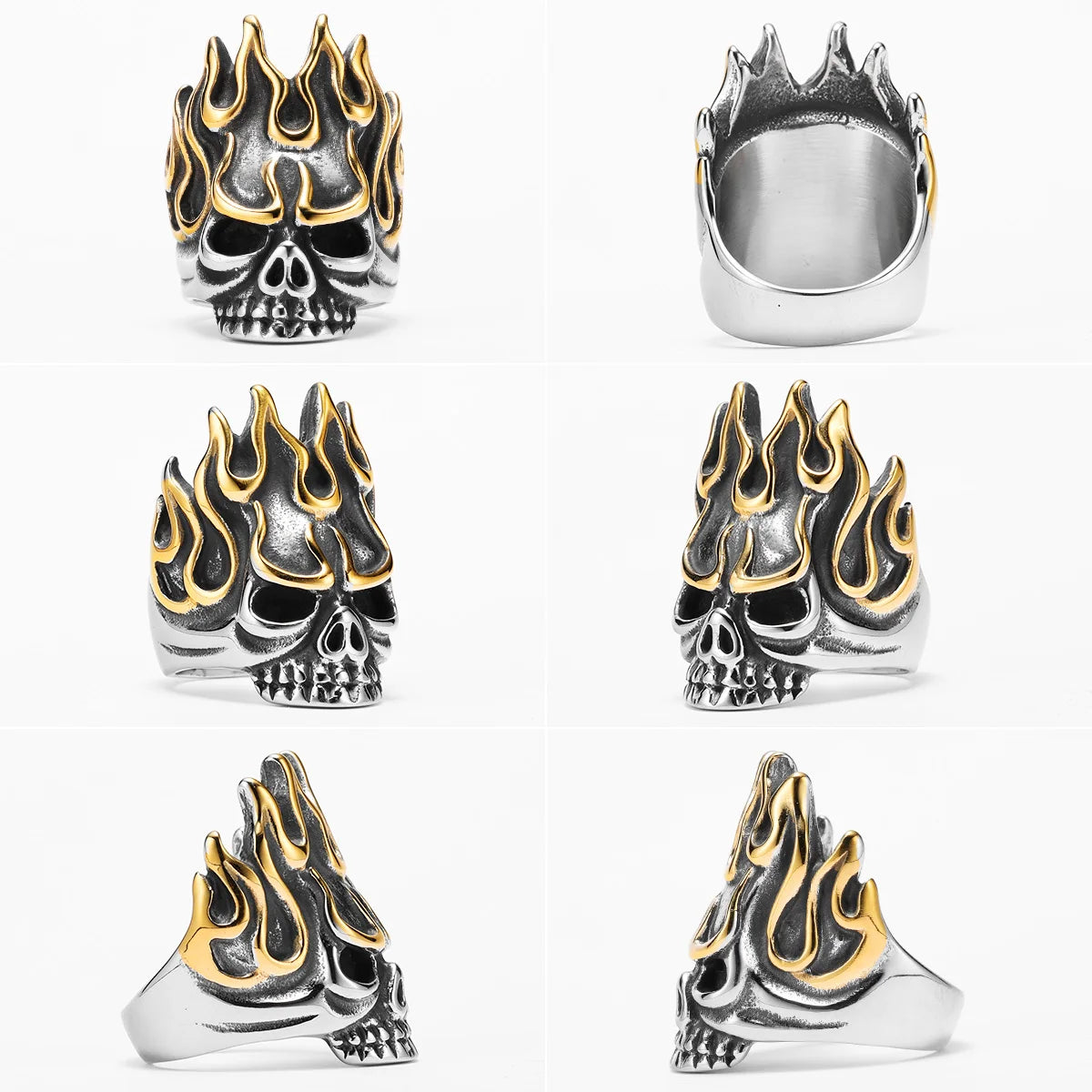 Skull Fire God Ring Stainless Steel