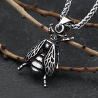 Gothic Bee Pendant — Stainless Steel