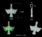 Cross Angel Wings Pendant Necklace Iced Out