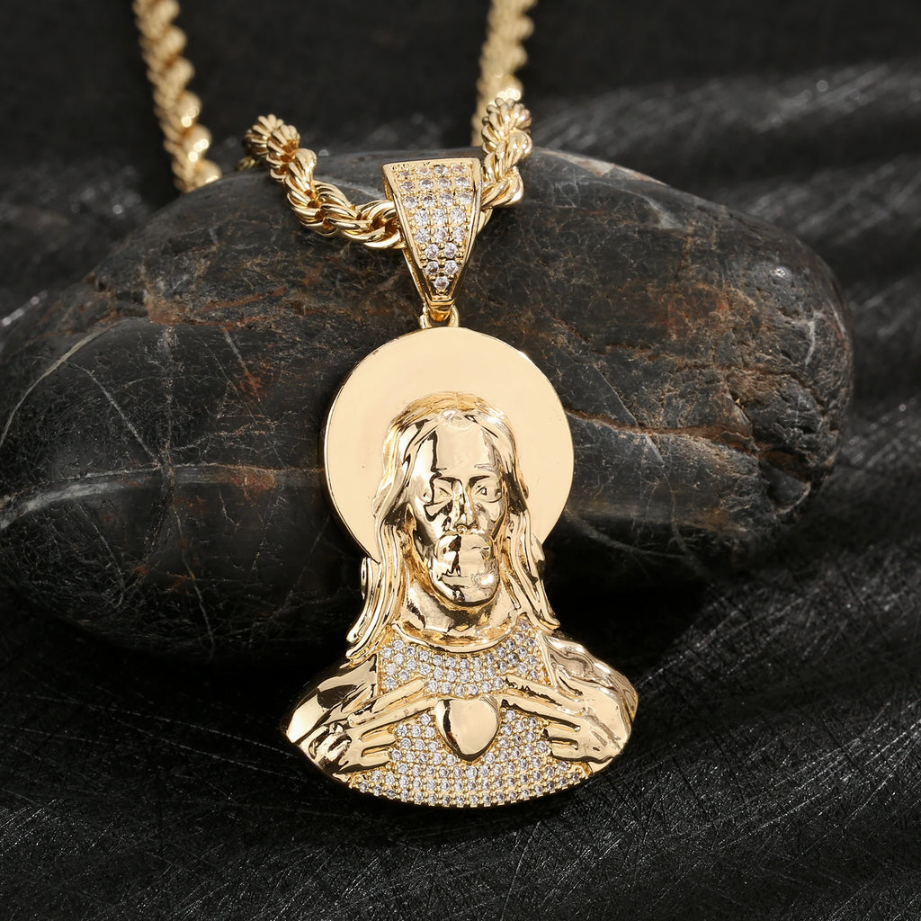 Hip-hop men's jewelry pendant 14k gold-plated/60mm*40mm/18.3g/pendant pendant necklace gift parents peace pendant