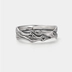 Vintage Pine Cypress Tree Pattern Ring Male Jewelry Adjustable Trendy 925 Silver Ring For Men Index Finger Accessories