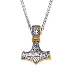 Unique Vintage Viking Thor Hammer Pendant For Men Stainless Steel Celtic Knot Necklace Punk Amulet Jewelry Gifts