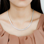 925 Sterling Silver Trendy Chain Necklace for Women Men Lady Jewelry Designer Wedding Engagement Gifts 50-60cm