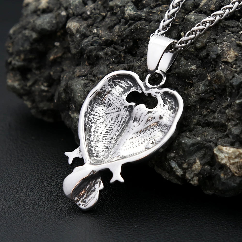 Odin Double Raven Pendant — Stainless Steel