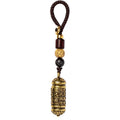 1Pcs Vintage Hollow Brass Buddha Bottle Sutra Cylinder Pendant Car Keychain Lucky Hangings Leather Bag Lanyard Key Ring