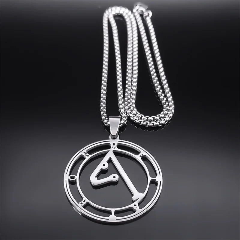 Angel Seal Pendant Necklace — Stainless Steel