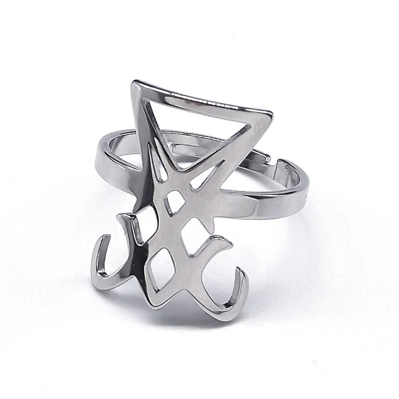 Gothic Sigil Ring — Stainless Steel Adjustable