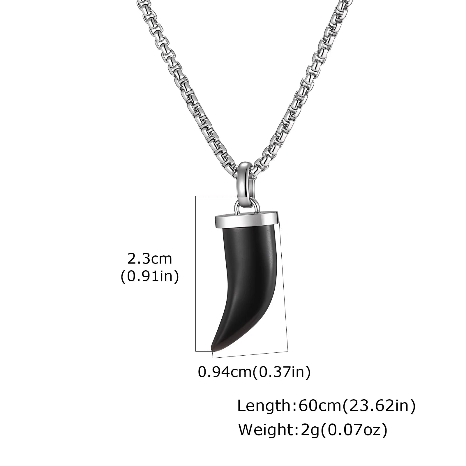 Stylish Natural Stone Horn Necklace for Men,Stainless Steel Black Agate Tiger Eye Stone Pendant Necklace,Healing Amulet Jewelry