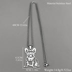 Sweet French Bulldog Chain For Women Men Stainless Steel Silver Color Animal Puppy Pug Dog Lovely Pendant Necklace