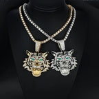 Iced Out 3D Tiger Cuban Pendant — Gold