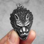 Wolf Head Pendant Necklace Stainless Steel