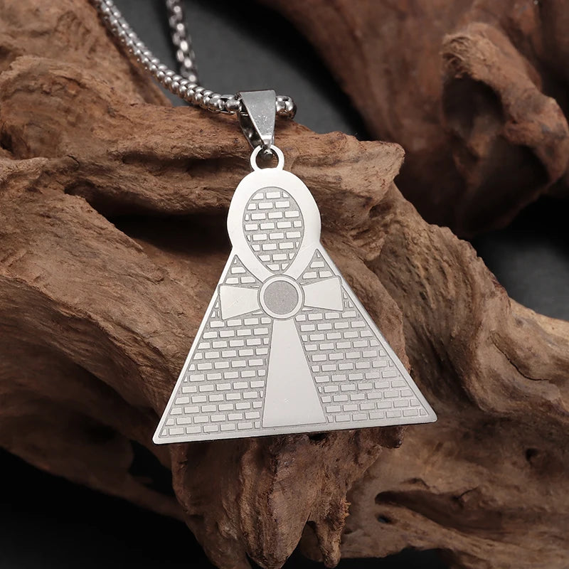 Vintage Egyptian Key of Life Ankh Cross Pendant Horus Patronus Necklace Men's Fashion Pharaoh Amulet Jewelry