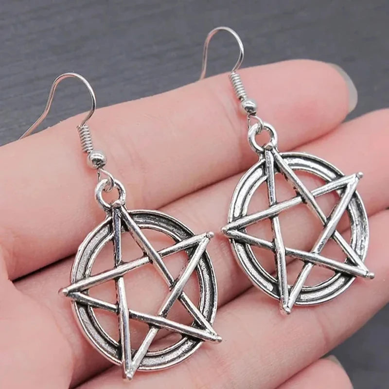 Evil Eye Hamsa Hand of Fatima Drop Earrings — Zinc Alloy