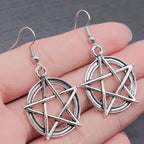Evil Eye Hamsa Hand of Fatima Drop Earrings — Zinc Alloy