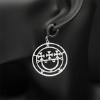 Baphomet Steel Earrings Sigeal Sigil Lucifer Dangle