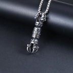 Copper electroplated gold vintage six-character mantra pestle necklace pendant Five-pronged Vajra Pestle for Protection