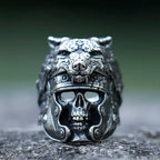 2022 NEW Men's 316L Stainless-Steel Rings Vintage Wolf and Skull Viking Ring Gothic High-Quality Jewelry Gifts Free