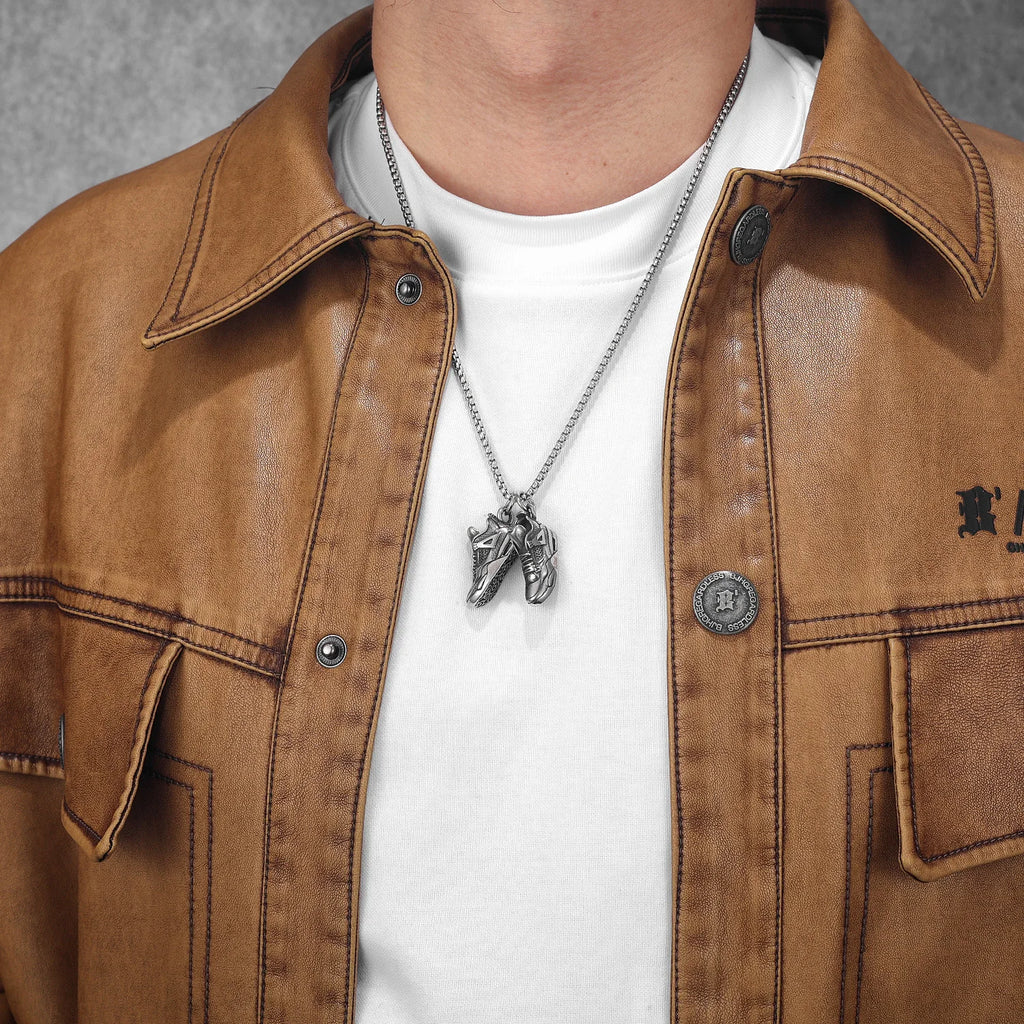 Basketball Shoe Pendant — Stainless Steel
