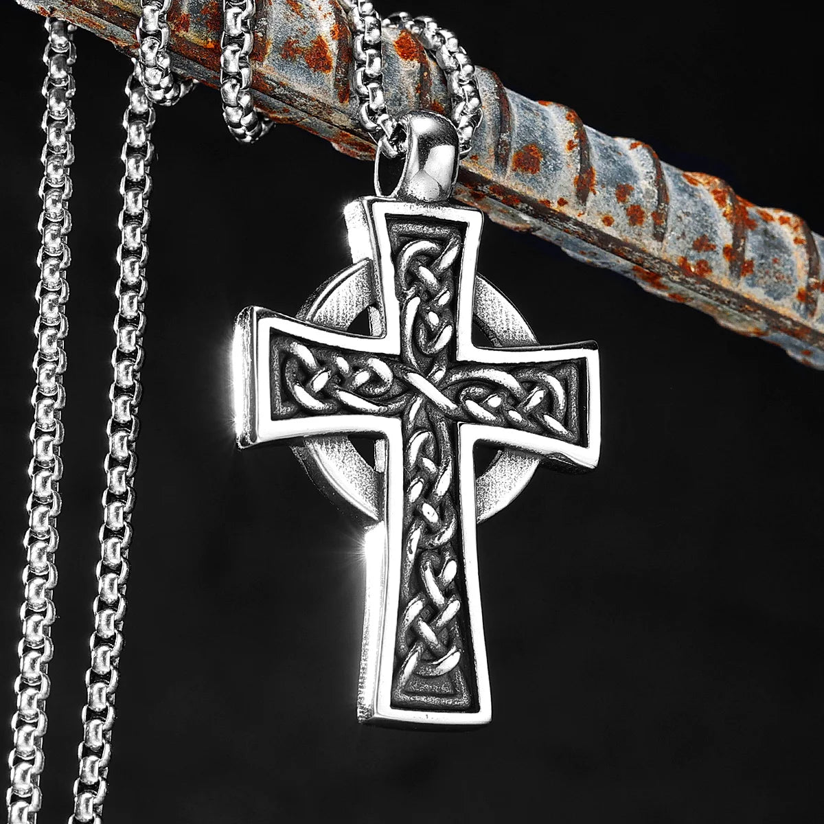 Gothic Celtic Cross Pendant Necklace — Stainless Steel
