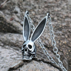 3D Rabbit Pattern Metal Pendant Necklace For Men Couple Gift Vintage Punk Animal Gothic Skull Choker Necklace Jewelry