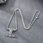 Viking Norse Thor Hammer Mjolnir Necklace — Stainless Steel