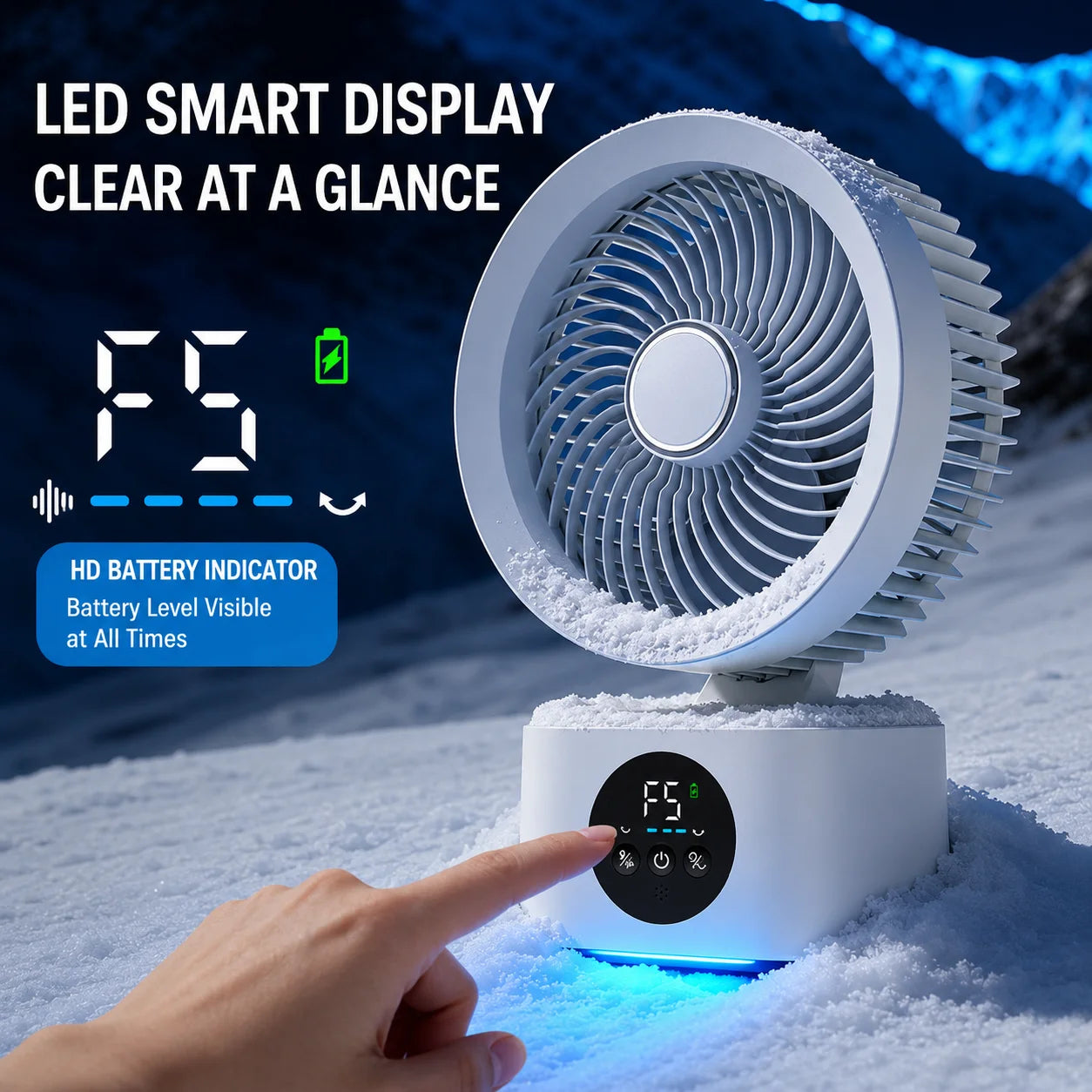 Portable Wall-Hanging Fan With Remote Control Smart Voice Rechargeable USB Household Electric Folding Fan Nightlight