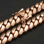 Rose Gold Cuban Chain Necklace Smooth 22MM