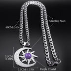 Tiger Steel Pendant Wicca Sun Moon Eye Natural