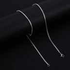 1.2mm Silver Color Stainless Steel Box Chain Necklace Hip Hop Men Necklace Fashion Titanium Steel Jewelry Trendy Gift