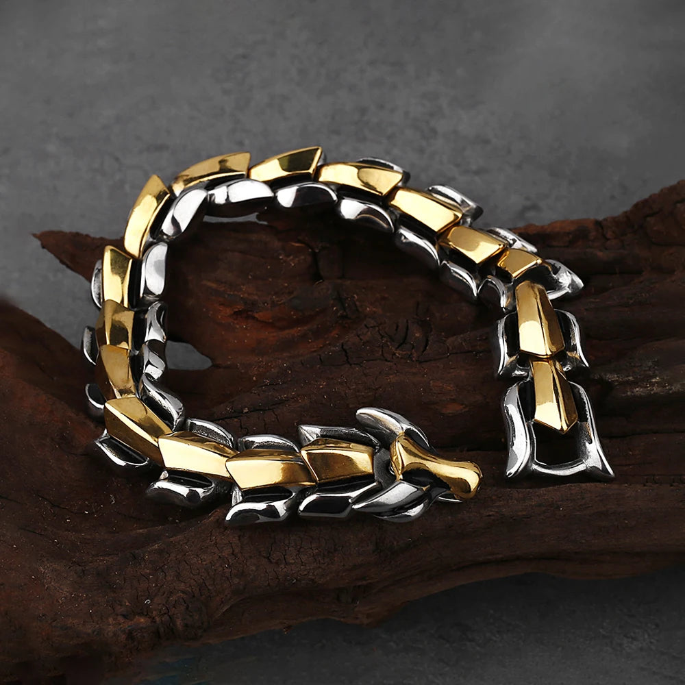 Dragon Viking Steel Bracelet Vintage 316L Nordic