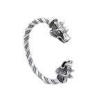 Wolf Viking Steel Bracelet Nordic Head Vintage