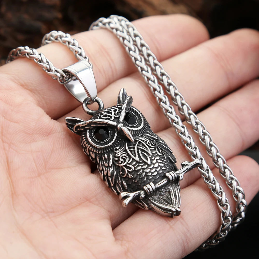 Owl Pendant — Stainless Steel