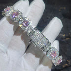 Tennis Chain Bracelet Gemstone Cluster