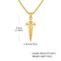 Sword Pendant Necklace — Stainless Steel