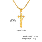 Sword Pendant Necklace — Stainless Steel