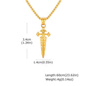 Shape Sword Pendant Necklace — Stainless Steel