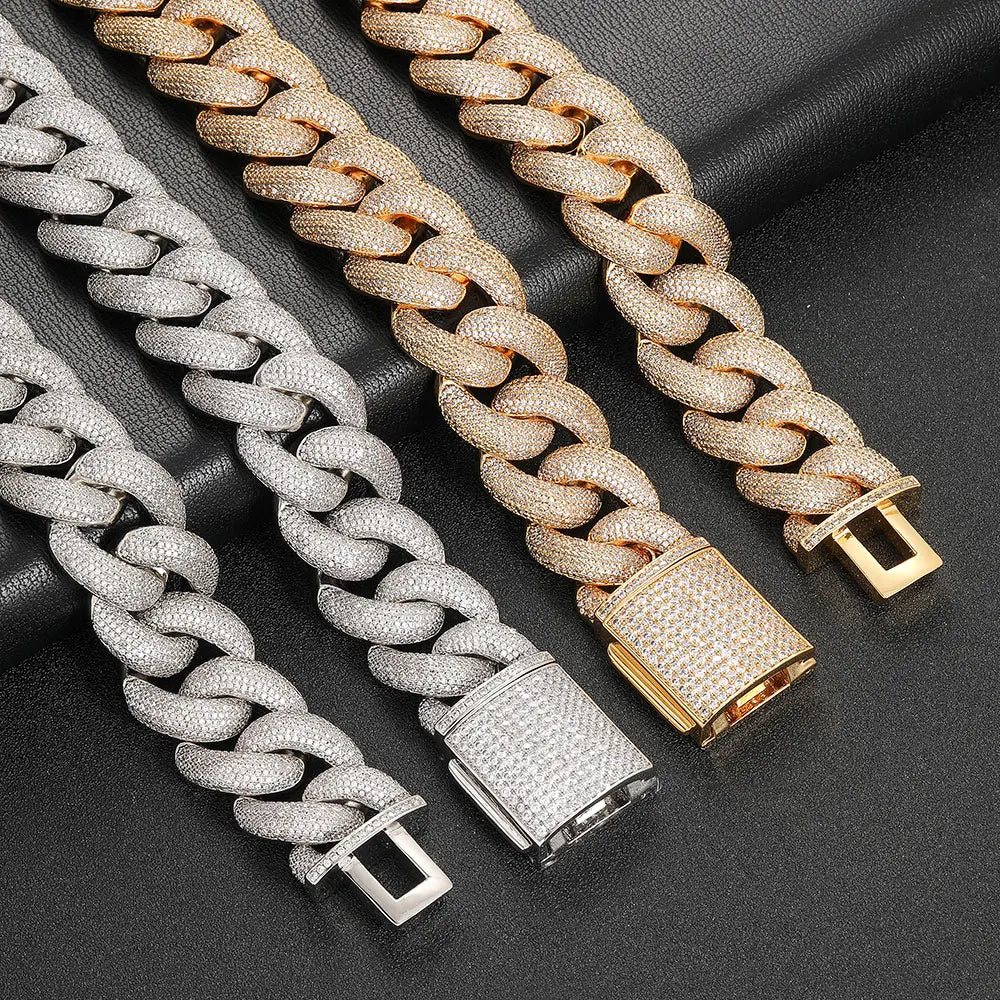 Iced Out Cuban Necklace Stainless Steel 25MM