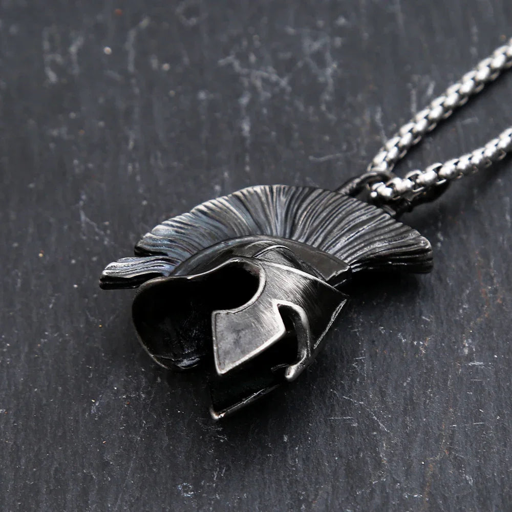 Spartan Warrior Stainless Steel Pendant Necklace