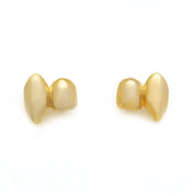 2Pcs/Set Double Glossy Hip-Hop Tooth Grills Halloween Gift Punk Jewelry Tooth Caps Charm Gold Silver Color Mouth Teeth