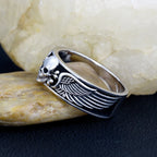 Skull Wing Ring — 925 Silver