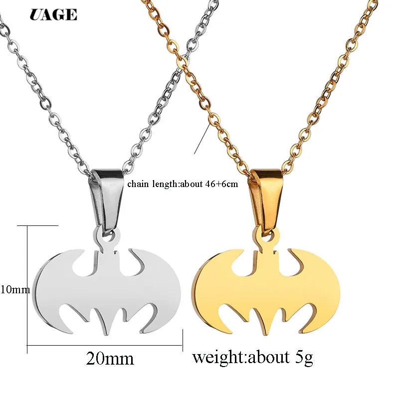 Gothic Bat Stainless Steel Pendant Necklace