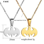 Gothic Bat Stainless Steel Pendant Necklace