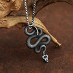 Vintage Snake Pendant Necklace for Men Fashion Punk Stainless Steel Gothic Animal Biker Necklace Jewelry Gift Dropshipping