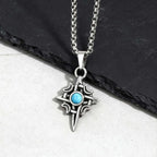Viking Celtic Stone Pendant Necklace — Stainless Steel