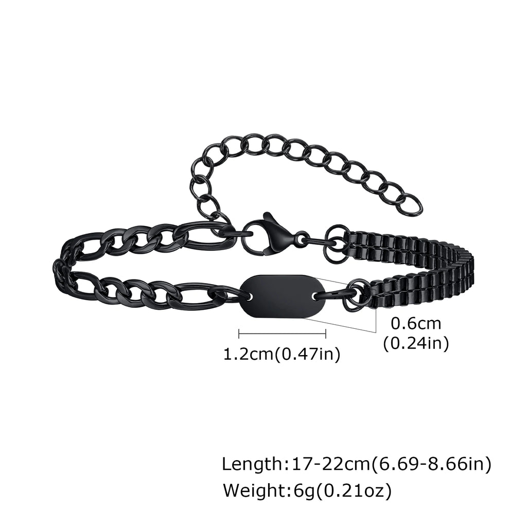 Black Byzantine Braided Bracelet — Stainless Steel